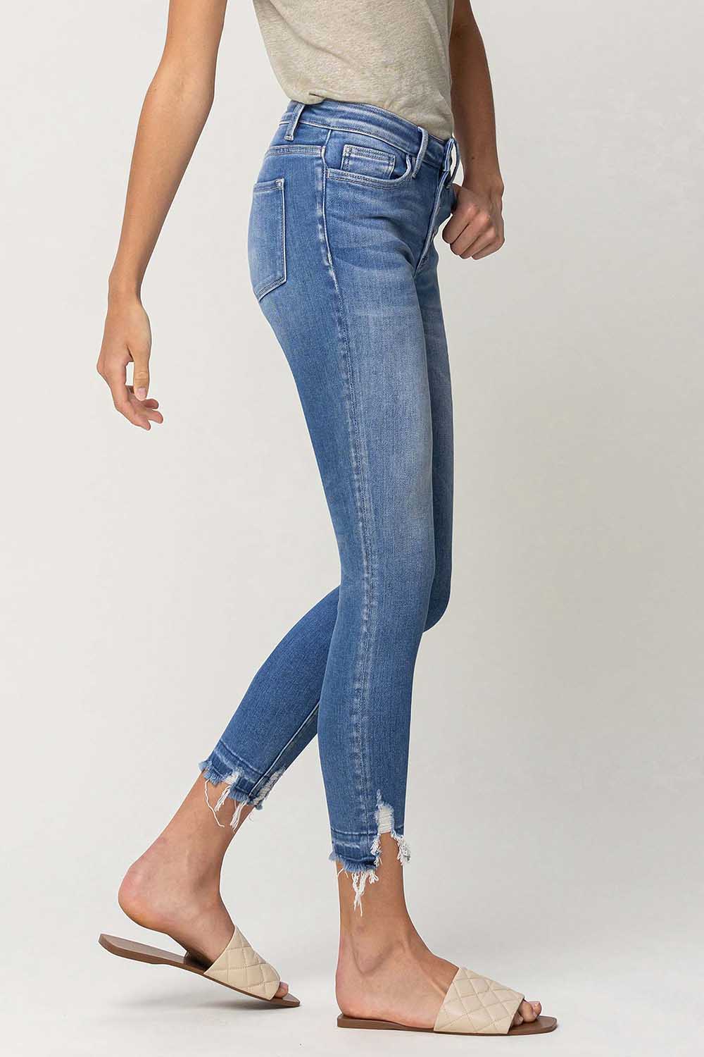 Vervet | Mid Rise Skinny Crop Button Fly Jeans