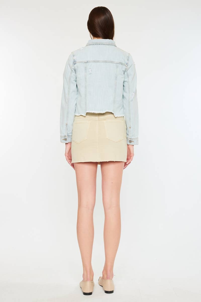 KanCan Distressed Denim Jacket