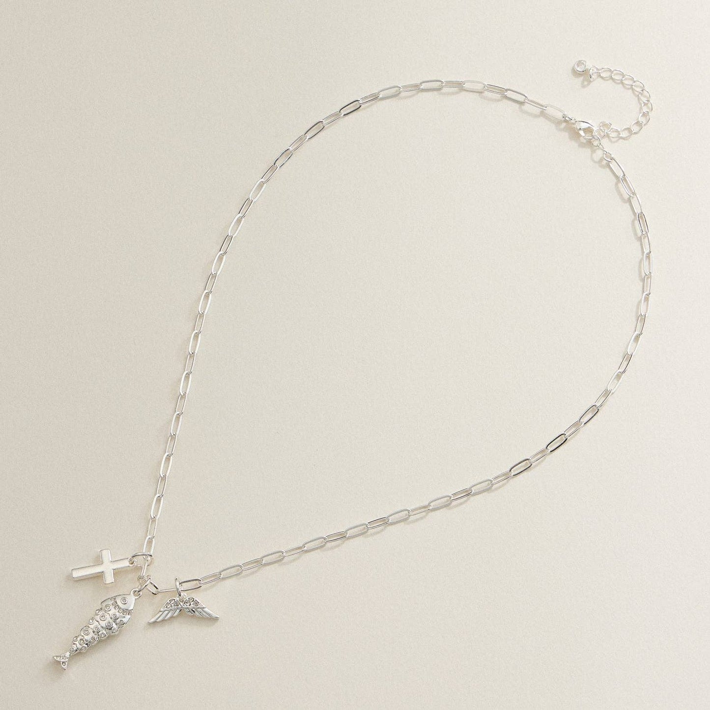 Faith Charm Trio Necklace