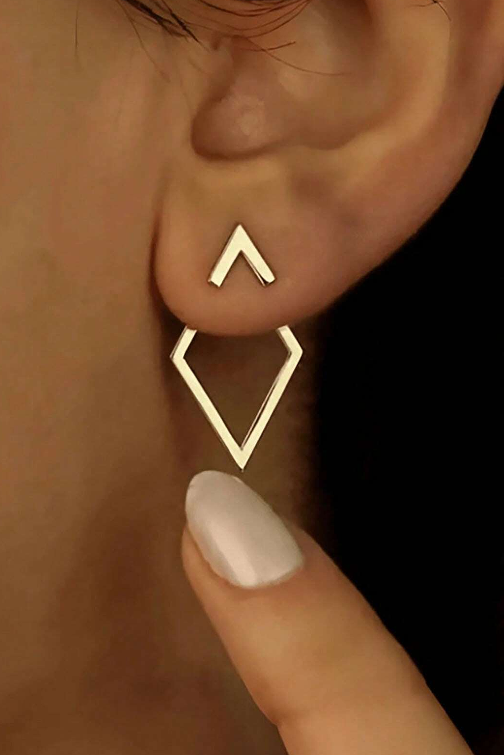 Rhombus Shape Stud Earrings