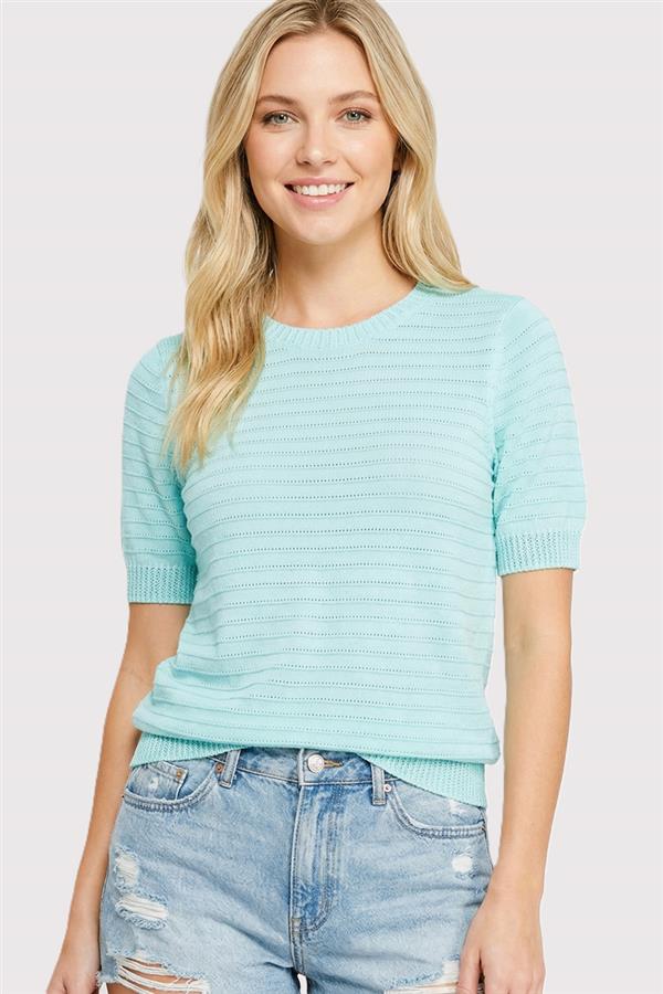 Staccato | Pointelle Short Sleeve Sweater