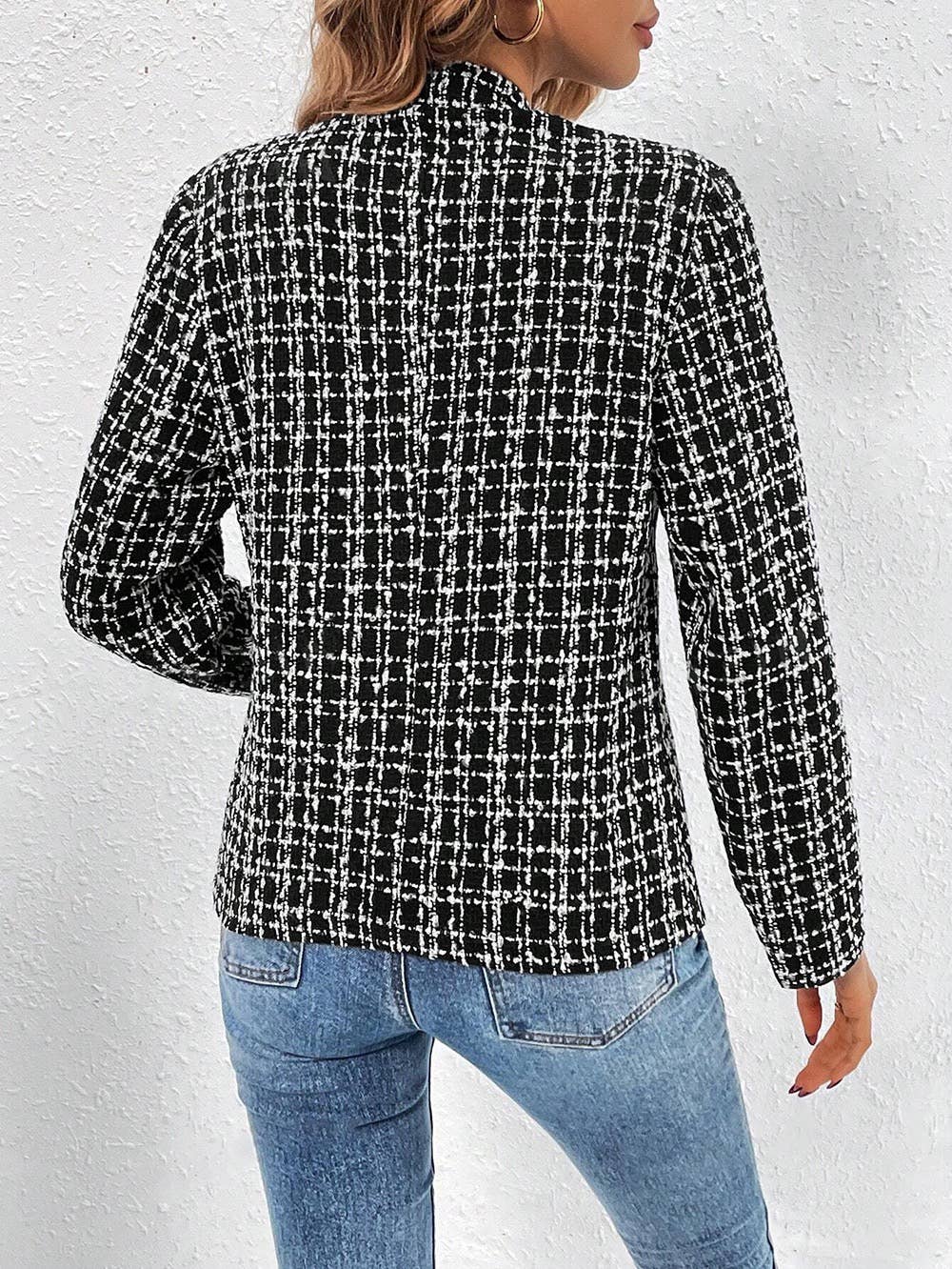 Tweed Plaid Blazer