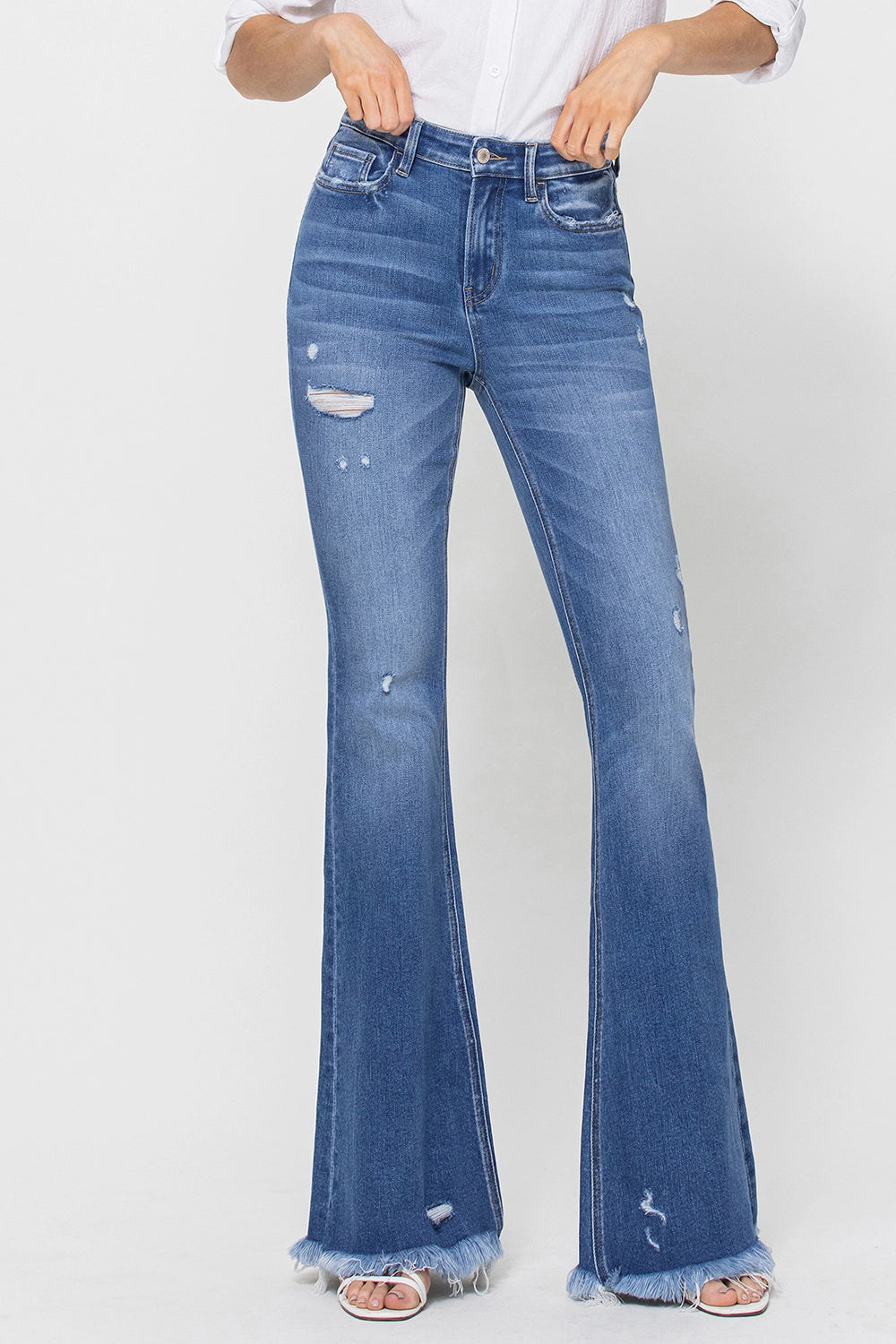 Vervet | Bella High Rise Super Flare with Frayed Hem Jeans