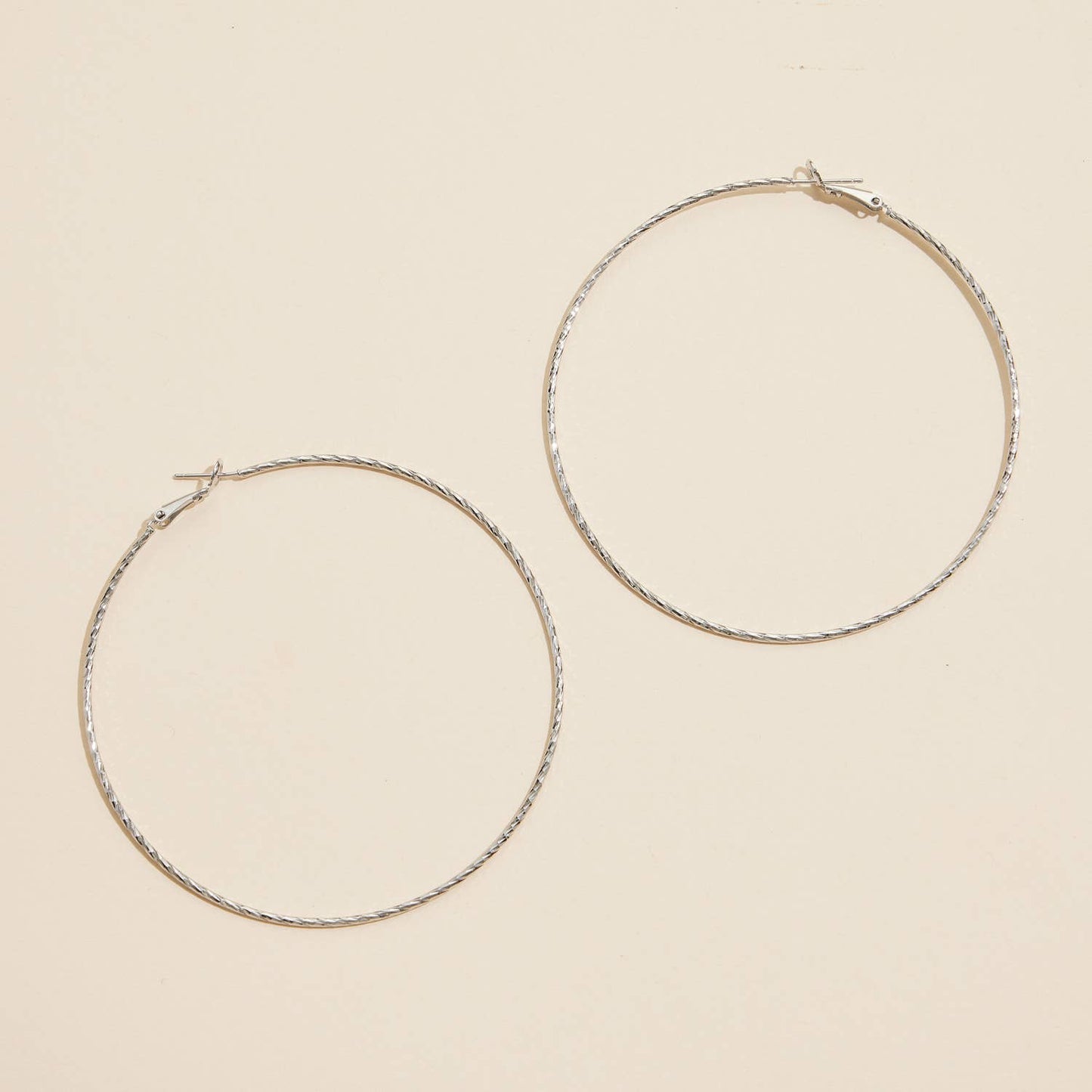18K Gold Dip Twisted Large Hoop Earrings