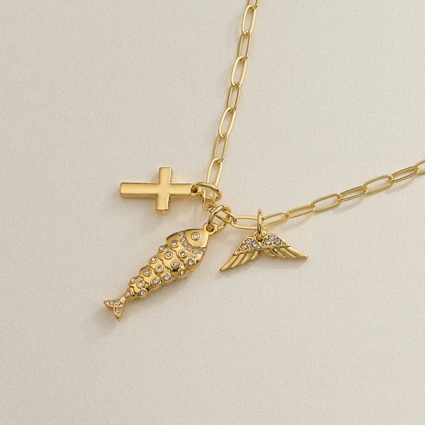 Faith Charm Trio Necklace