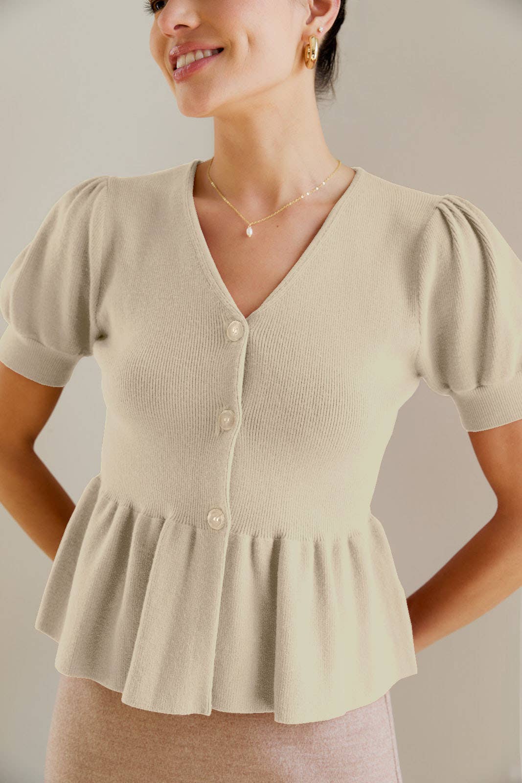 Rose Peplum Cardigan