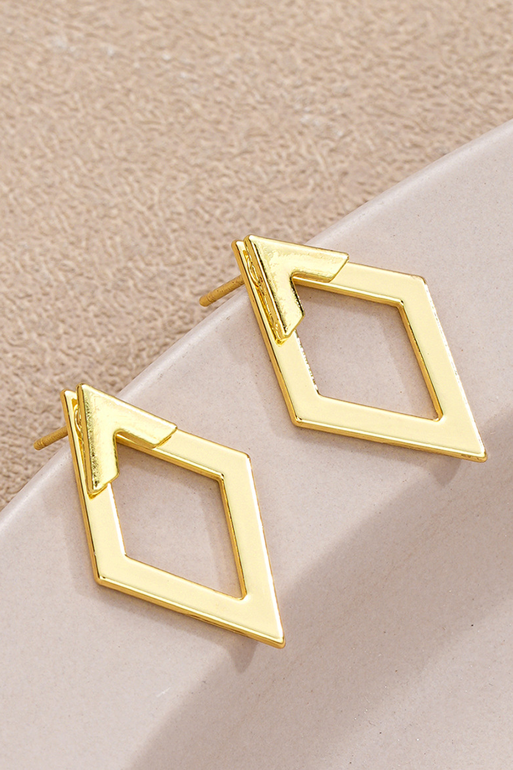 Rhombus Shape Stud Earrings