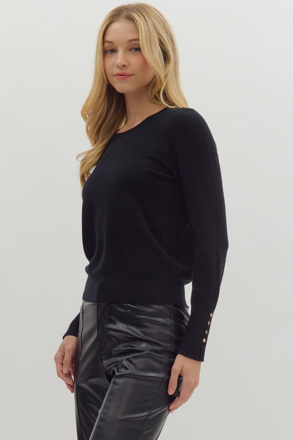 Entro | Button Detail Lightweight Sweater