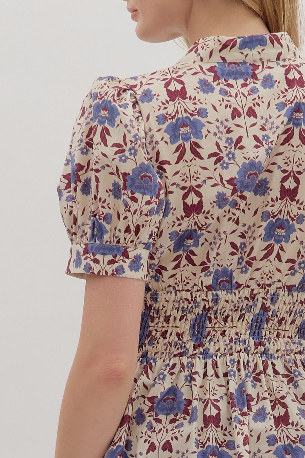 Entro | Floral Zipper Peplum Top