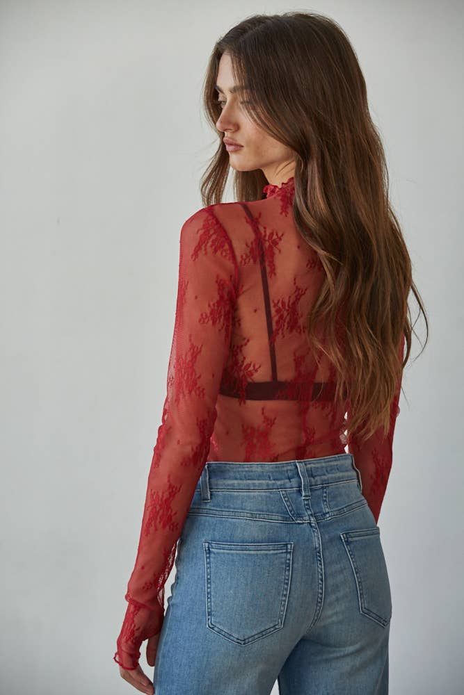Jacquard Lace Top