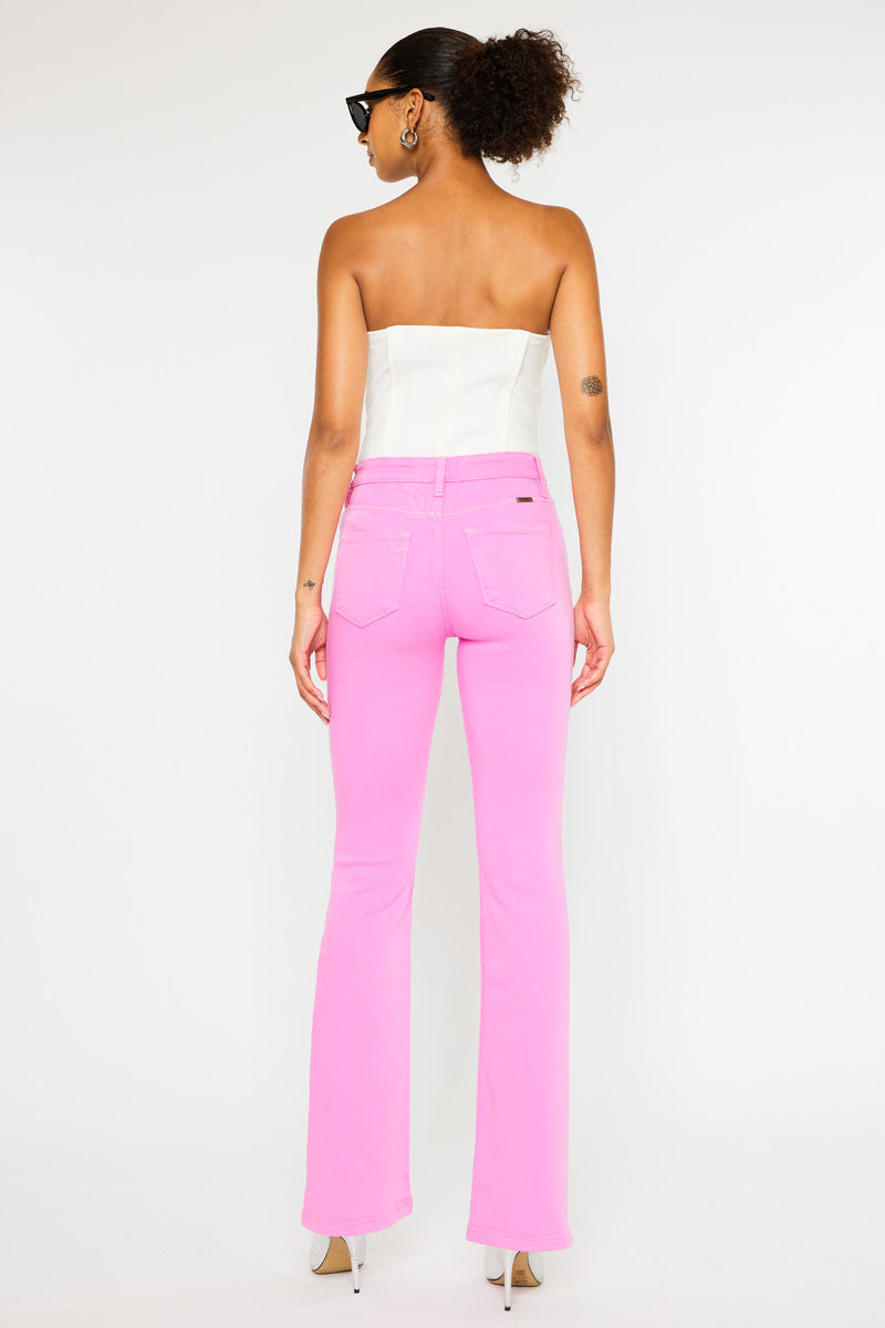 Kancan | High Rise Pink Bootcut Jeans