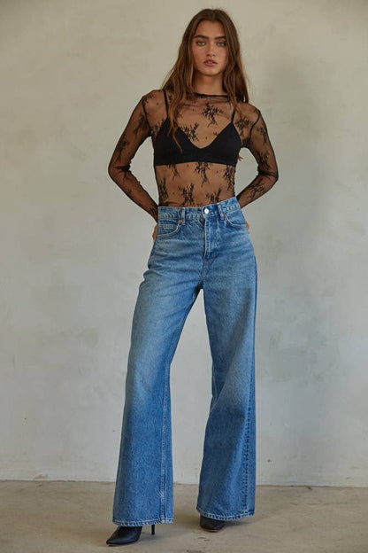 Jacquard Lace Top