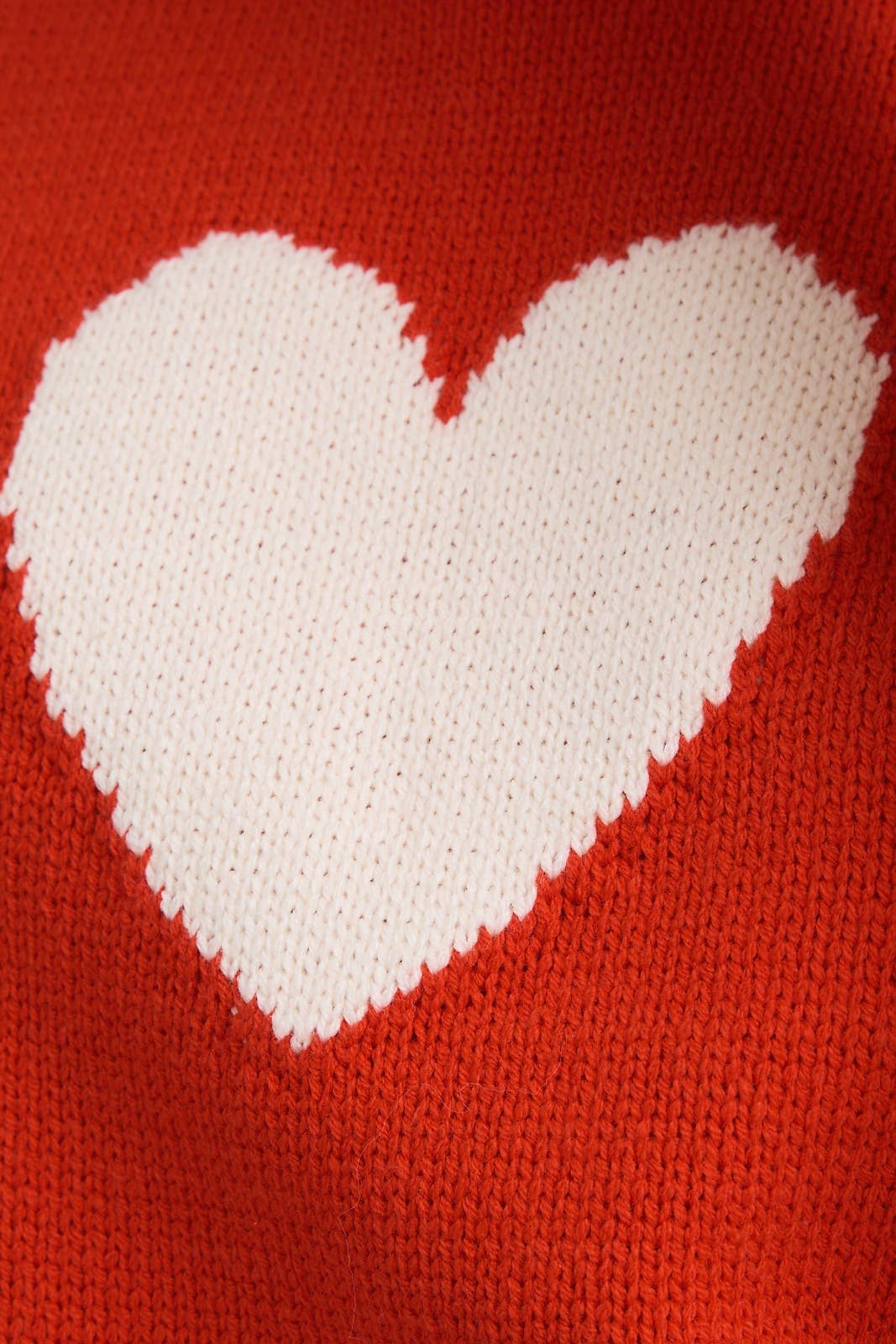 Mock Neck Wide Shoulder "Heart" Sweater