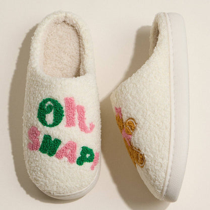 Oh Snap Gingerbread Sherpa Slippers