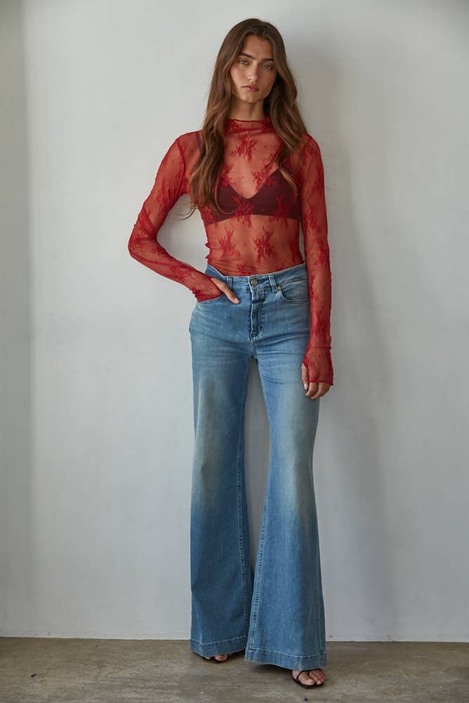 Jacquard Lace Top