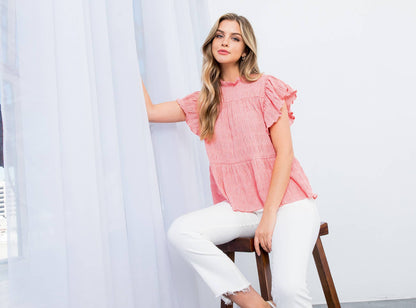 Smocked Gingham Top