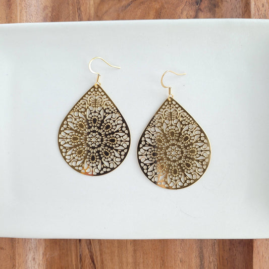 Camilla Pendant Earrings - Gold