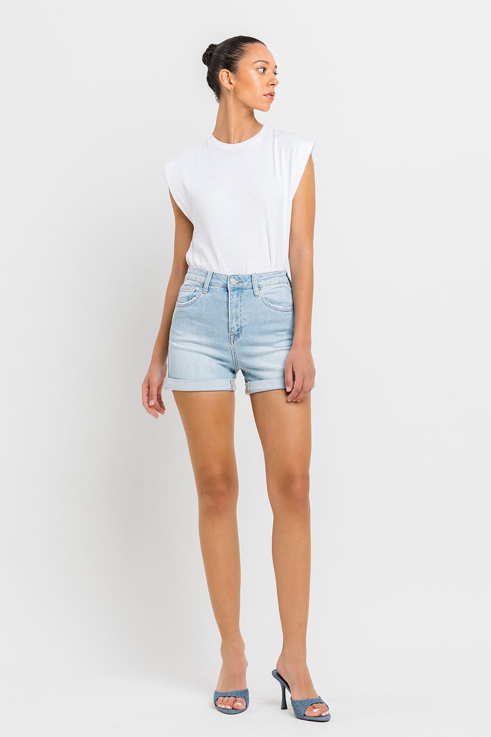 Vervet | Super High Rise Cuffed Mom Shorts