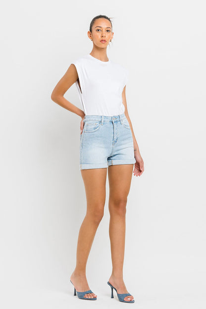Vervet | Super High Rise Cuffed Mom Shorts