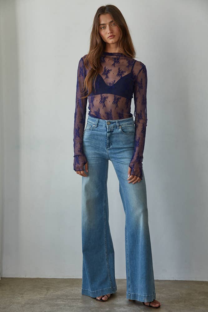 Jacquard Lace Top