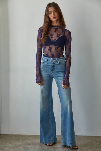Jacquard Lace Top