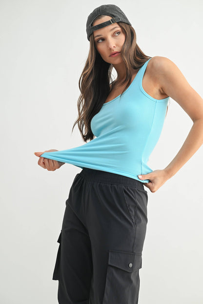 Mono B | Square Neck Ribbed Tank Top
