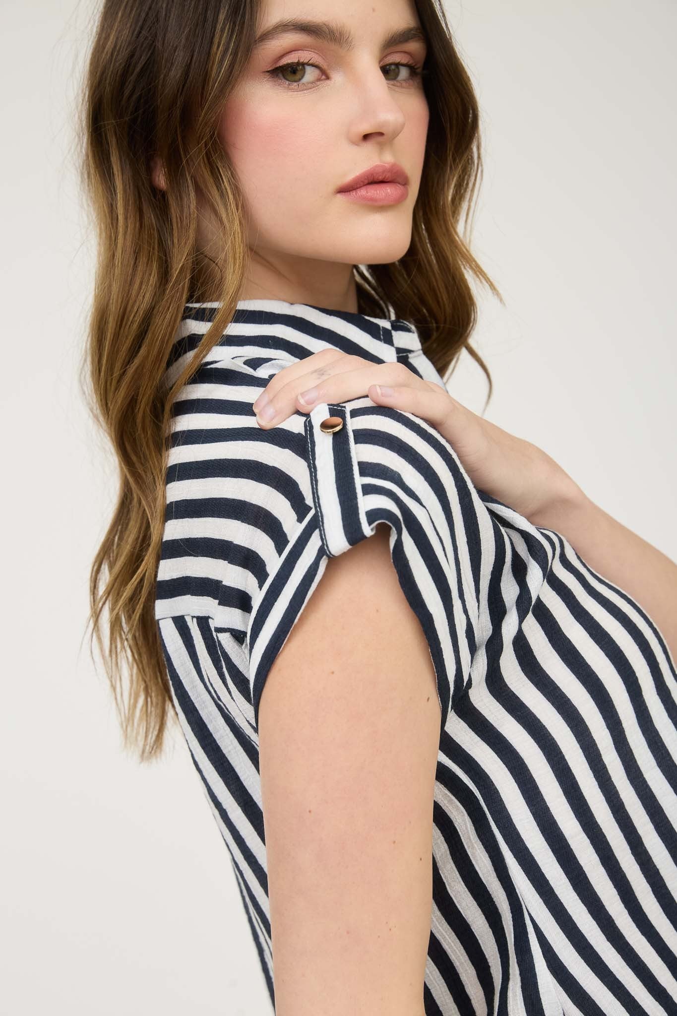 Striped Short Sleeve Button Down Shirt – Juniper Jayne Boutique