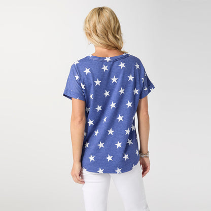 Soft Stars V-Neck Top