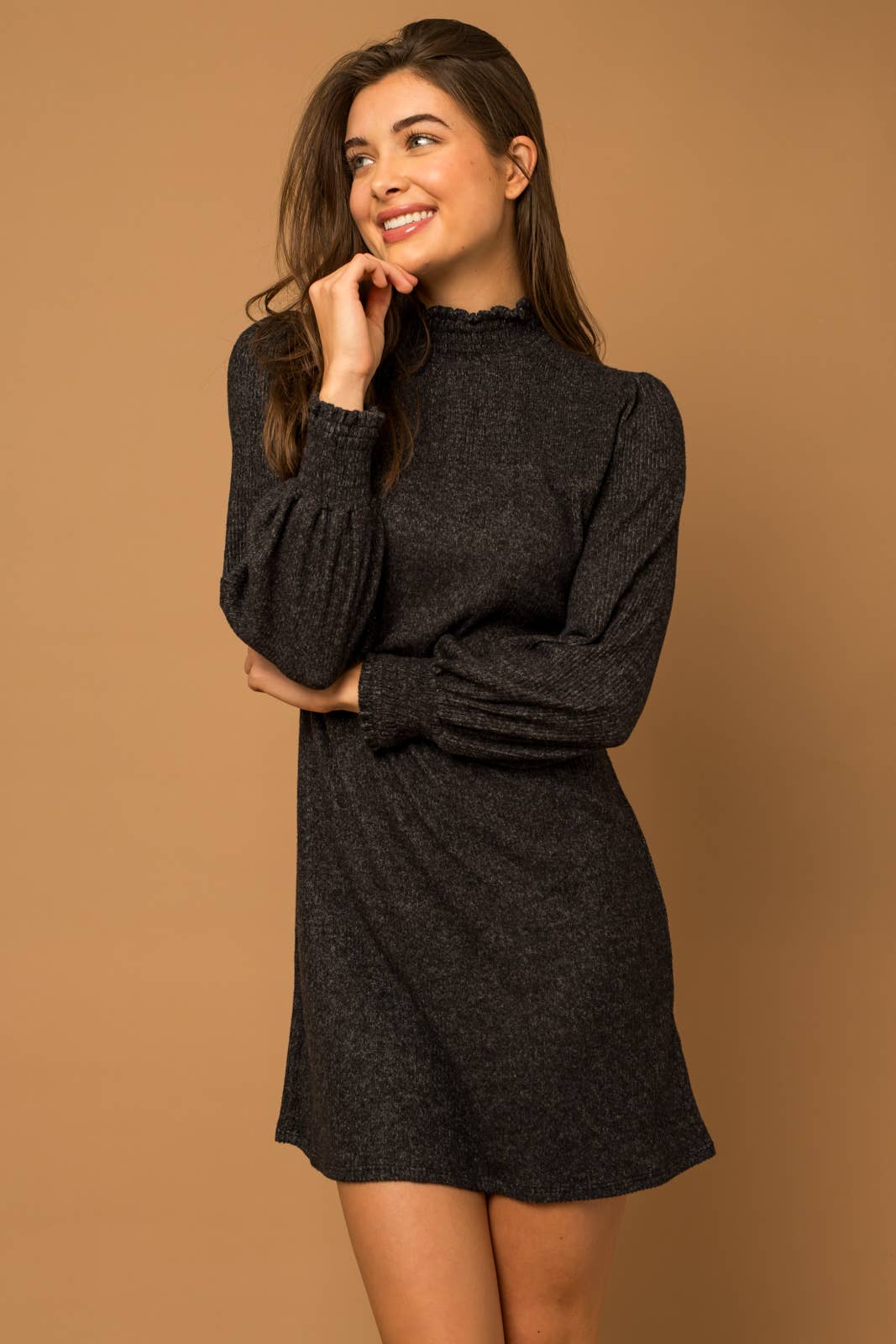 Super Soft Black Midi Dress
