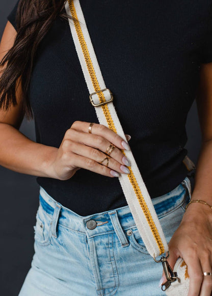 Cream & Camel Aztec Crossbody Bag
