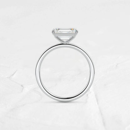 1.5CT East-West Emerald Moissanite Solitaire Ring in .925 Silver