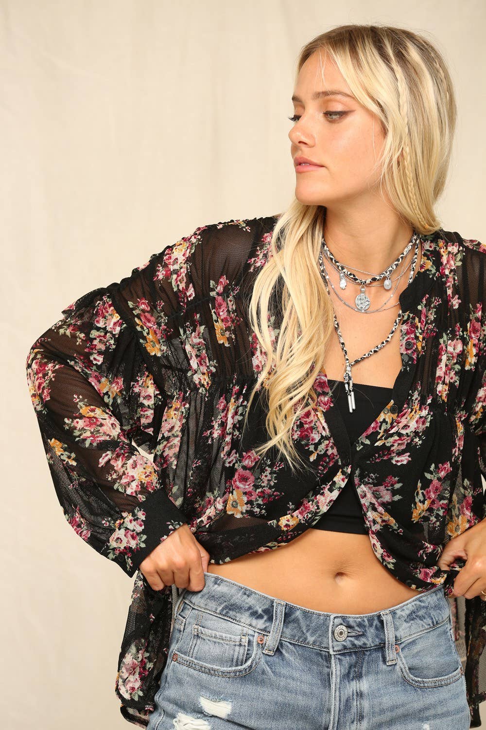 Floral Button-Down Blouse