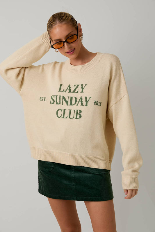 'Lazy Sunday Club' Oversized Sweater