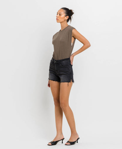 Vervet | High Rise Side Slit A Line Shorts