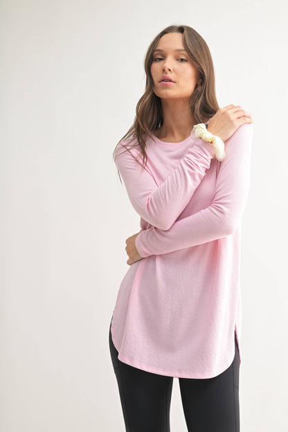 Mono B | Long Sleeve Flow Top with Side Slit