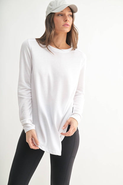 Mono B | Long Sleeve Flow Top with Side Slit