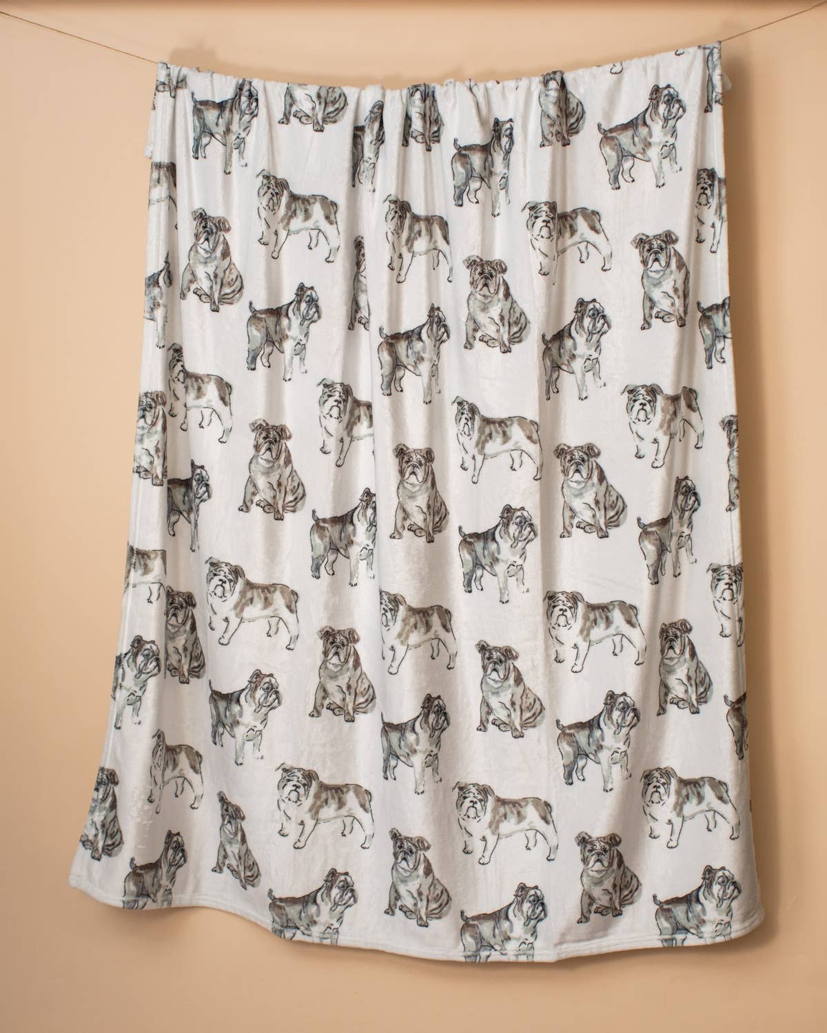 Sunday Snooze Bulldog Throw Blanket