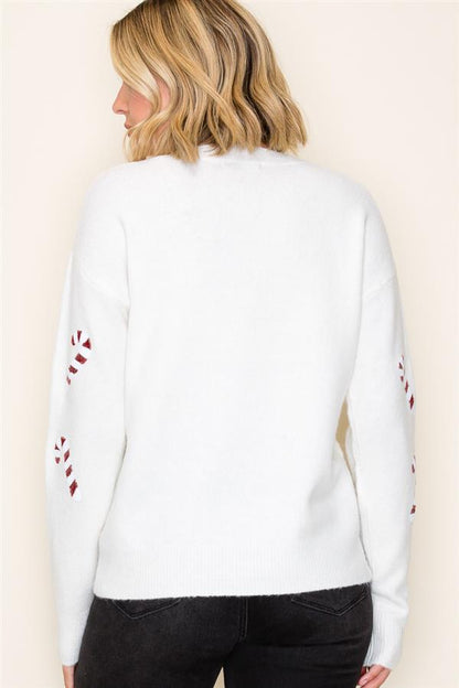 Sequin Candy Cane Sweater