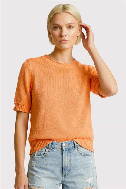 Staccato | Tangerine Short Sleeve Sweater