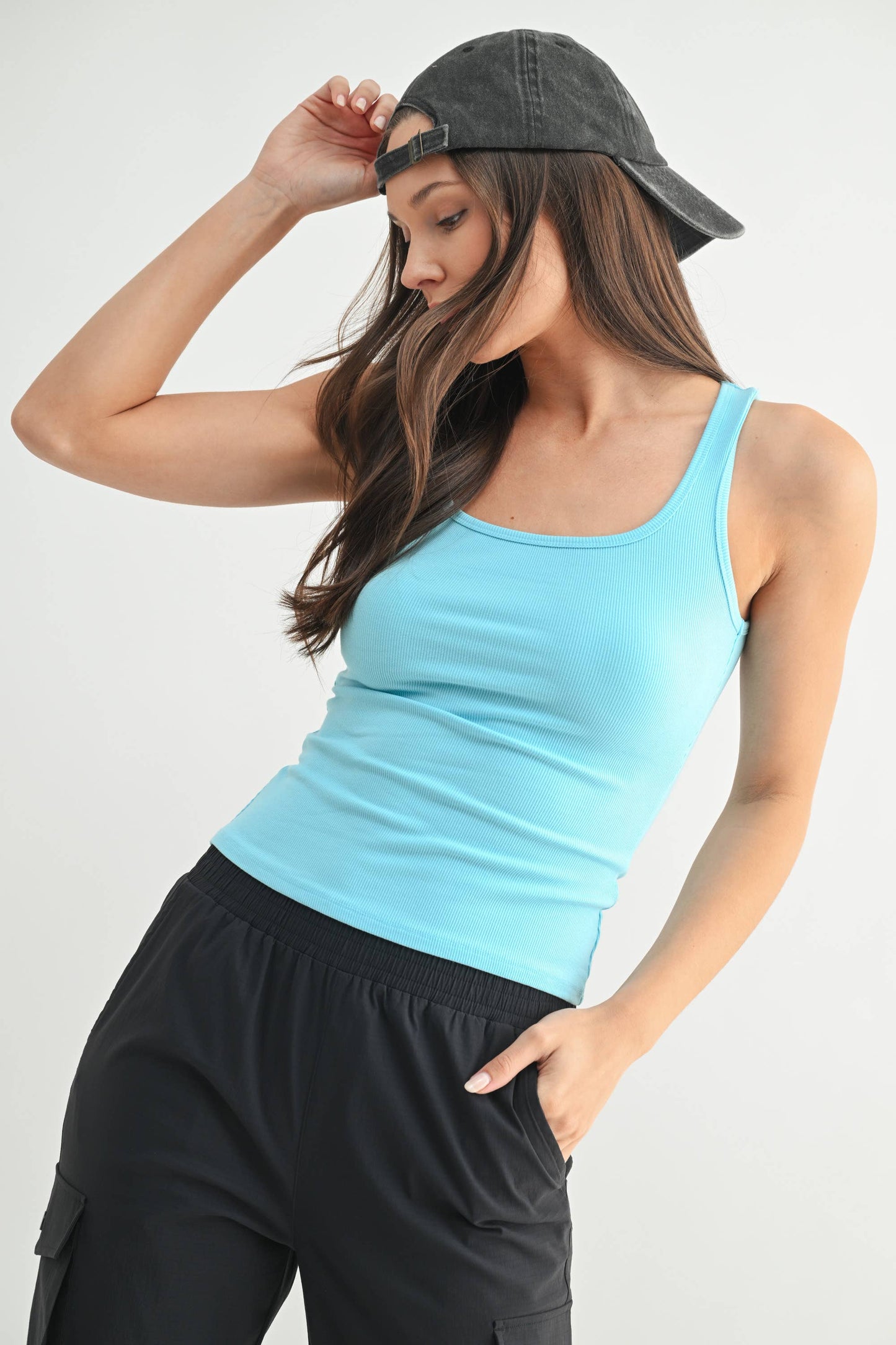Mono B | Square Neck Ribbed Tank Top