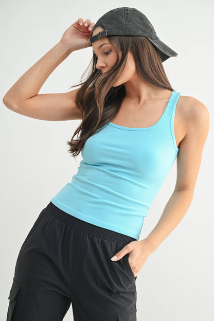 Mono B | Square Neck Ribbed Tank Top