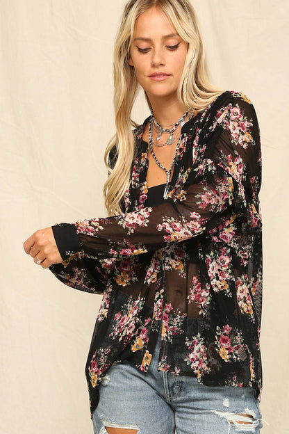 Floral Button-Down Blouse