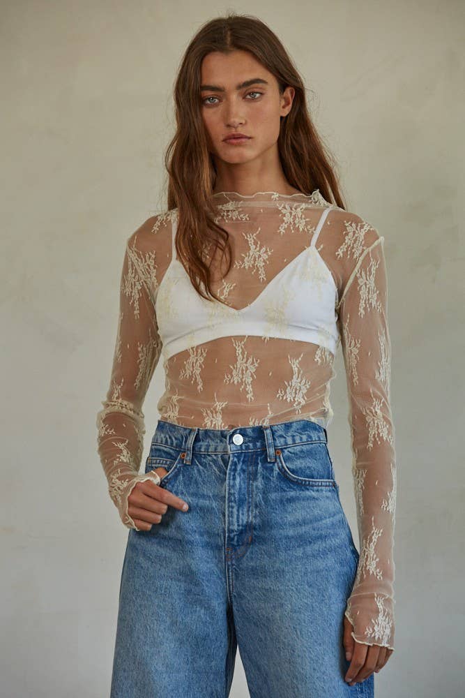 Jacquard Lace Top