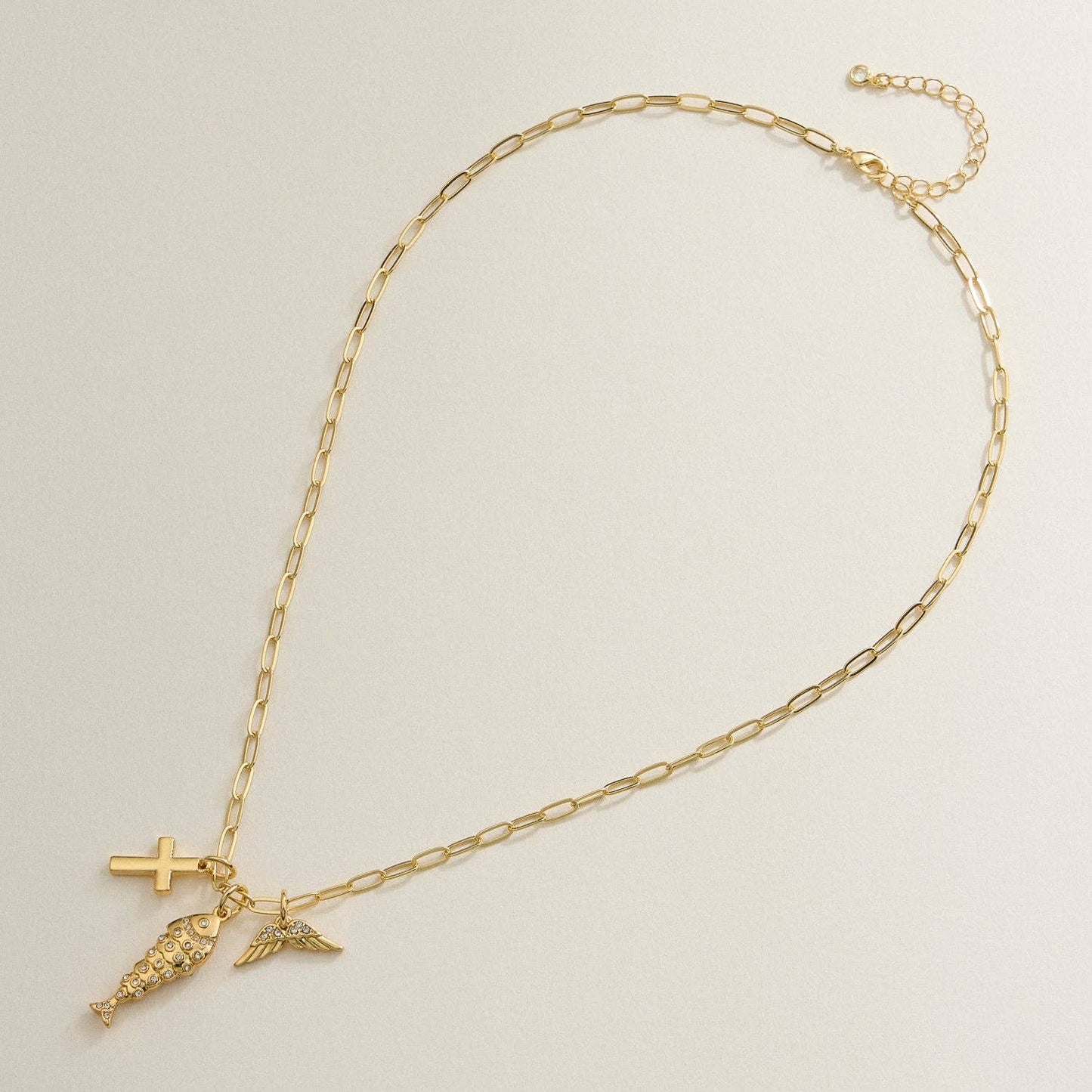 Faith Charm Trio Necklace