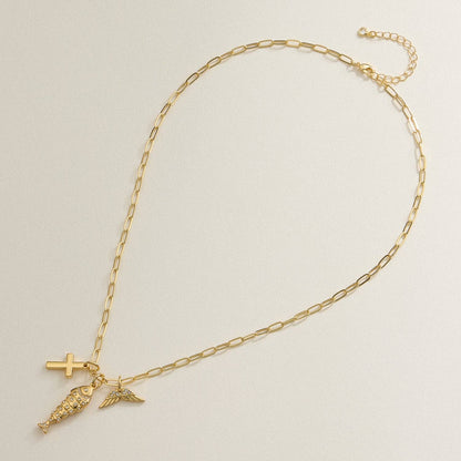 Faith Charm Trio Necklace