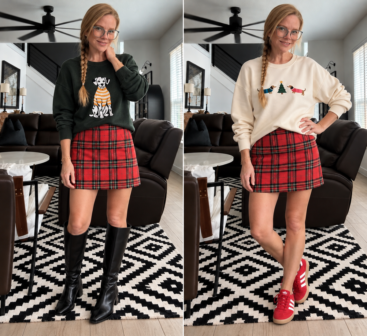 Classic Christmas Tartan Mini Skirt