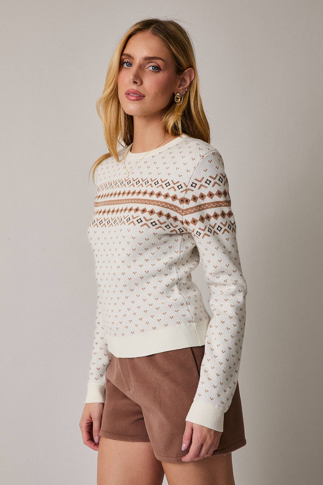 Cream Fitted Sweater