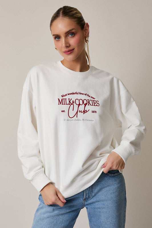 Milk & Cookies Embroidered Sweatshirt