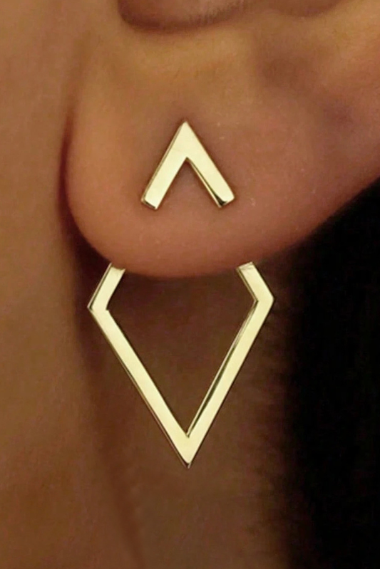 Rhombus Shape Stud Earrings