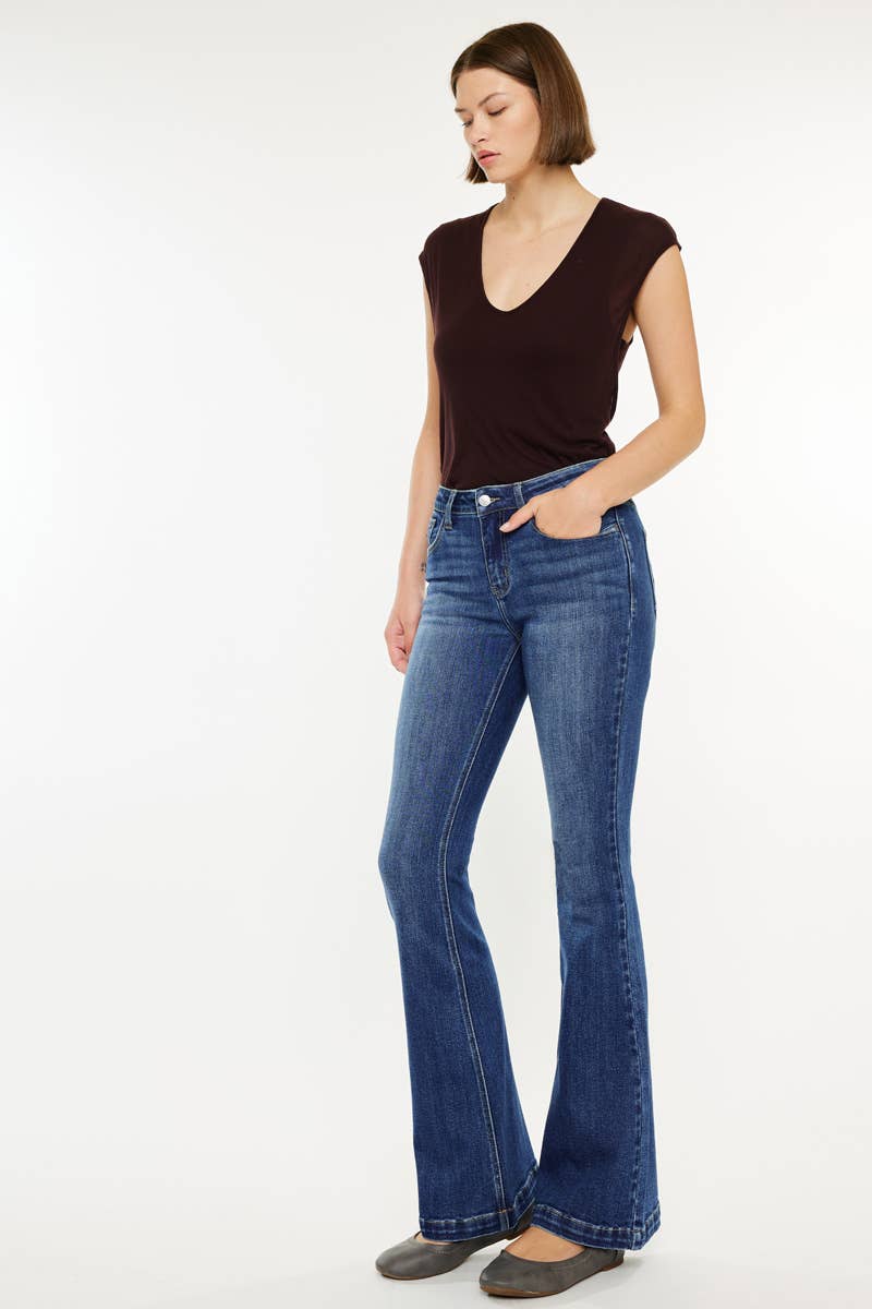 KanCan | Petite Mid Rise Flare Jeans